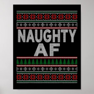 Poster Naughty Af Vilain Chandail De Noël S Pour Couples