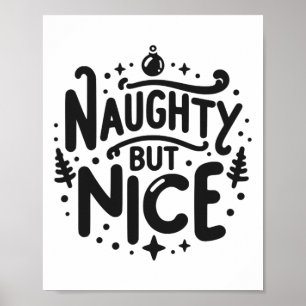 Poster Naughty Mais Nice Drôle Humour de Noël