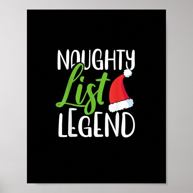 Poster Naughty Nice Holiday List Funny Seasonal Humor  (Devant)
