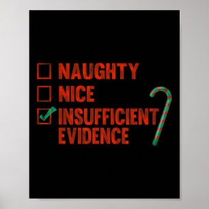 Poster Naughty Nice Insuffisance de preuves Funky Noël
