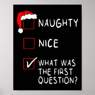 Poster Naughty Nice Liste Quelle Était La Question Hommes