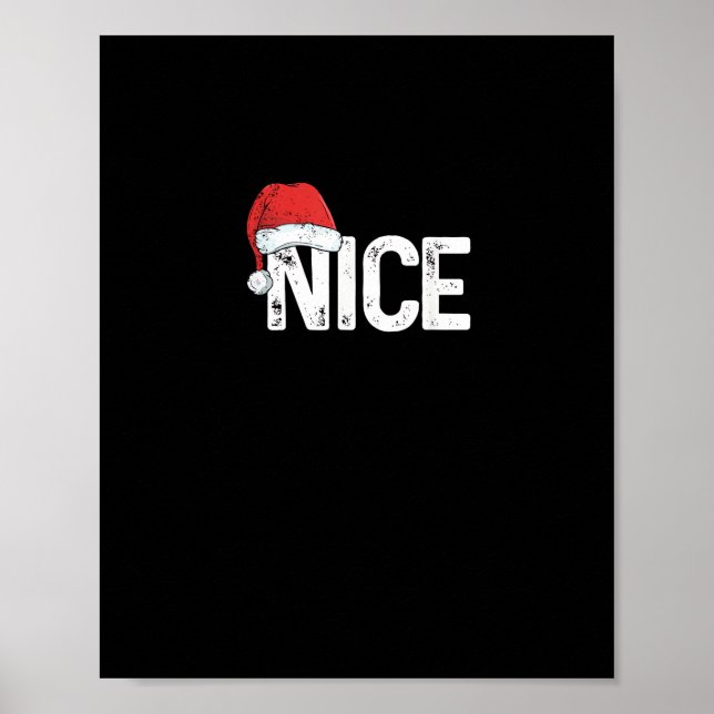 Poster Naughty Or Nice Matching Christmas Funny Design  (Devant)
