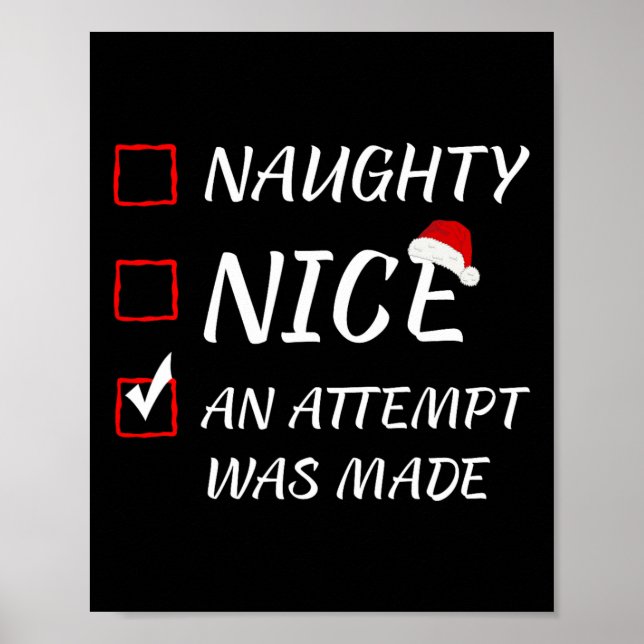 Poster Naughty Ou Nice Drôle Une Tentative A Été Faite Ch (Devant)