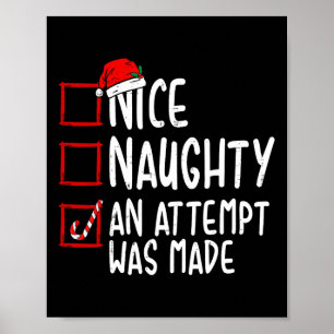 Poster Naughty Ou Nice Drôle Une Tentative A Été Faite Ch