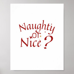 Poster Naughty ou Nice ? - Typographie de vacances joueus