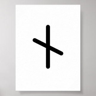 Poster NAUTHIZ Rune nordique (Besoin, Nécessité) | Futhar
