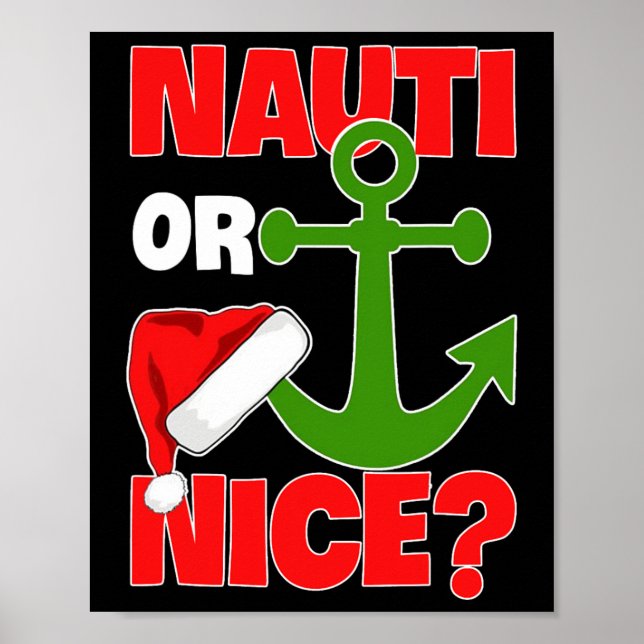 Poster Nauti Naugty Ou Nice Père Noël Xmas Croisière Sai (Devant)