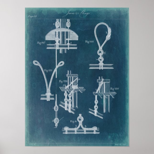 Poster Nautical Detail Blueprint IV (Devant)