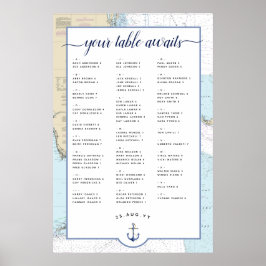 Poster #Nautical #Mariage - Carte de siège | Sud #Floride