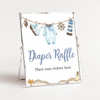 Nautical Sailor Ahoy Baby shower Déchets Raffle