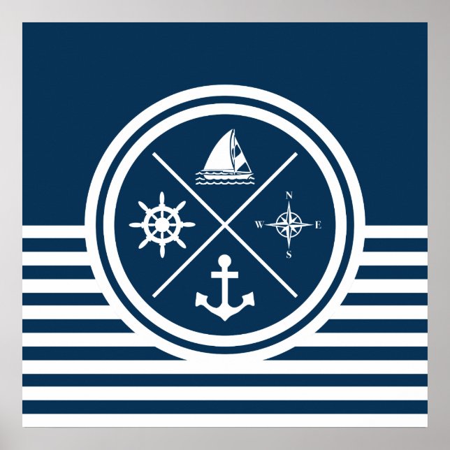 Poster Nautical themed design (Devant)