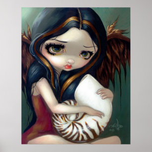 Poster Nautilus Angel ART IMPRIMER coquillage gothique fa