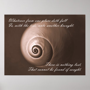 Poster Nautilus Shell Inspiration Citation Art Print