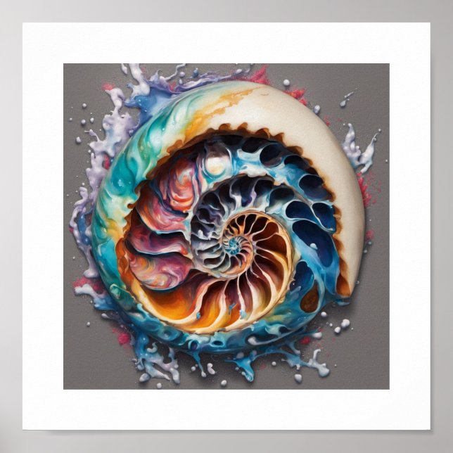 Poster Nautilus Shell Sea World (Devant)