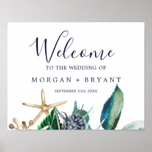 Poster Nautique moderne   Accueil Mariage verdoyant