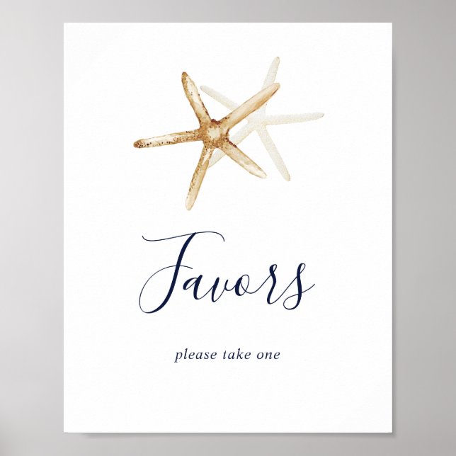 Poster Nautique moderne | Symbole des faveurs de mariage  (Devant)