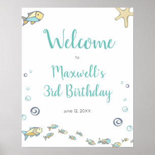 Poster Nautique Sous La Mer Bienvenue Au 3ème Anniversair