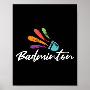 Poster Navette Joueur Badminton Racket Sports Coach Équip