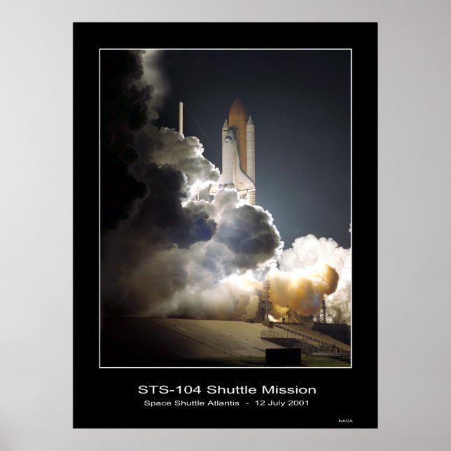 Poster Navette spatiale Atlantis Lift-off NASA STS-104 (Devant)