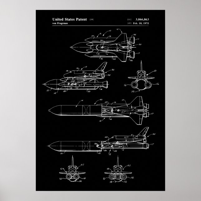 Poster Navette spatiale Brevet (Devant)