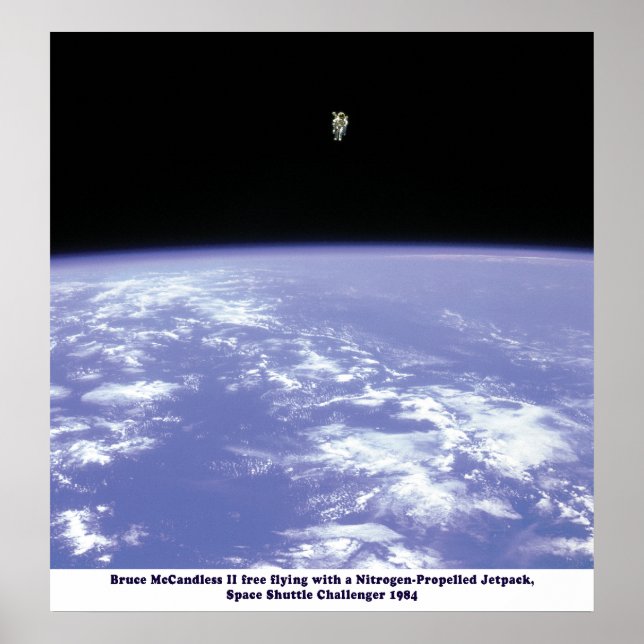 Poster Navette spatiale Challenger JetPack Walk 1984 (Devant)