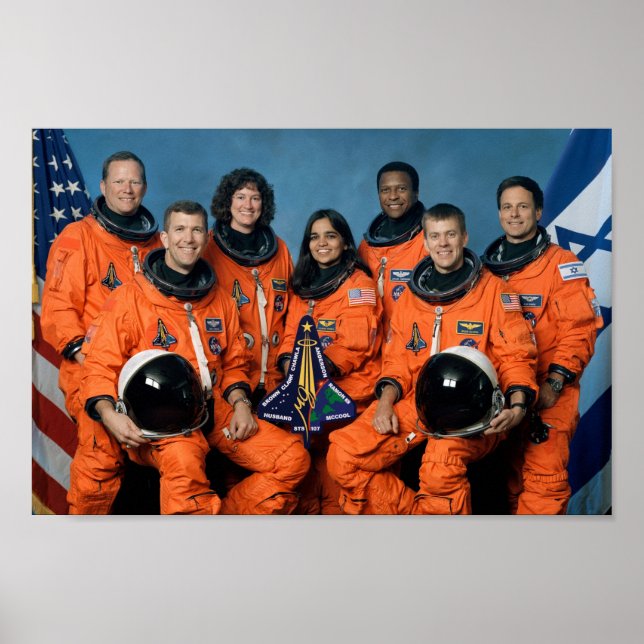 Poster Navette spatiale Columbia Crew Portrait (STS-107) (Devant)