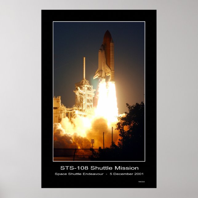Poster Navette spatiale Endeavor Levée STS-108 (Devant)