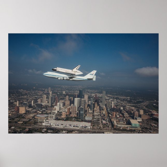 Poster Navette spatiale Endeavour sur Houston Texas (Devant)