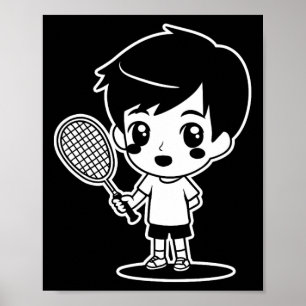 Poster Navette sport Badminton Cartoon Racquet pour enfan