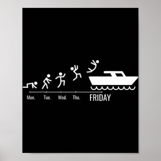 Poster Navigation Capitaines de bateaux Week-end Sport-na