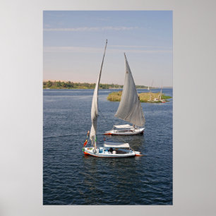 Poster Naviguant sur le Nil, l'Egypte