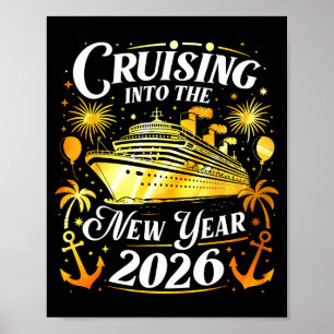 Poster Naviguer dans la nouvelle année 2026 Bonne année F
