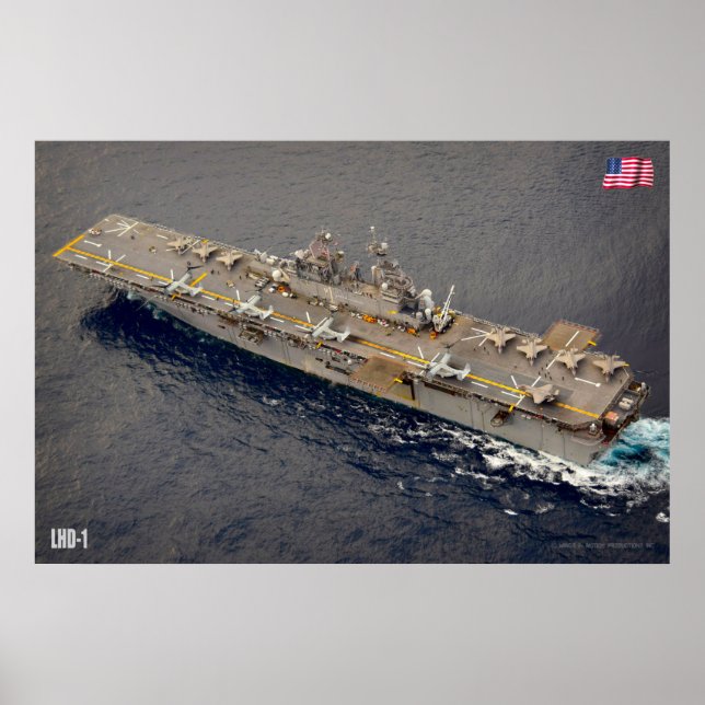 POSTER NAVIRE D'ASSAUT AMPHIBIEUX - LHD-1 (Devant)