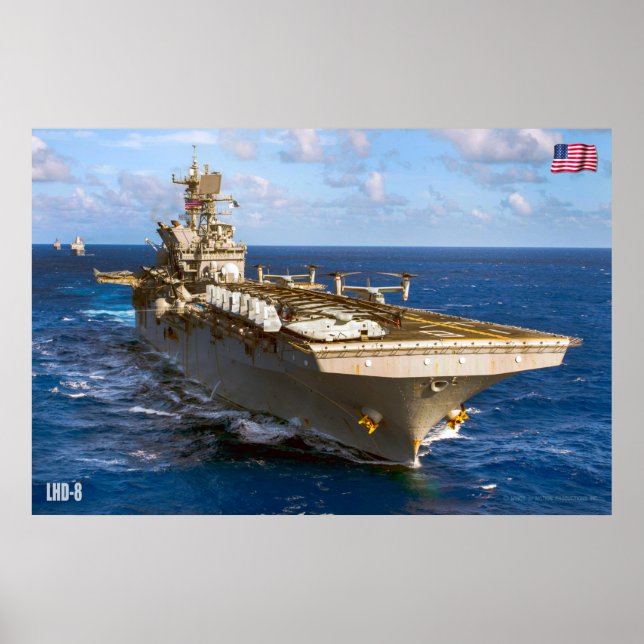 POSTER NAVIRE D'ASSAUT AMPHIBIEUX - LHD-8 (Devant)