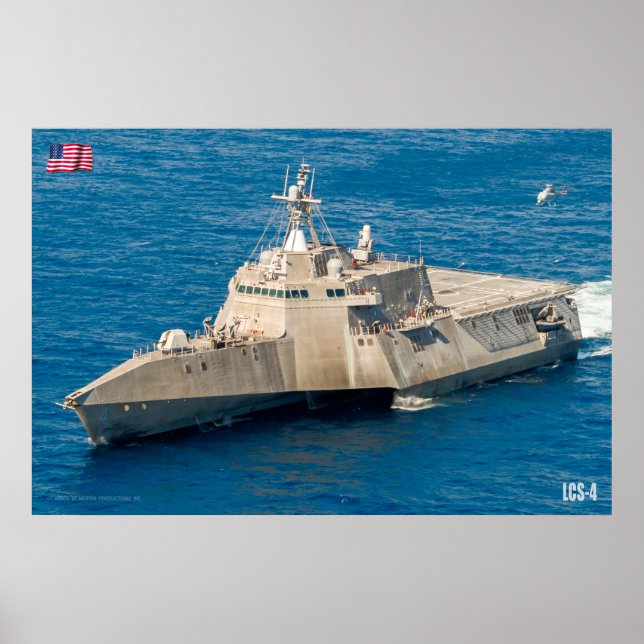 POSTER NAVIRE DE COMBAT LITTORAL - LCS-4 (Devant)