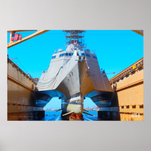 POSTER NAVIRE DE COMBAT LITTORAL - LCS-8