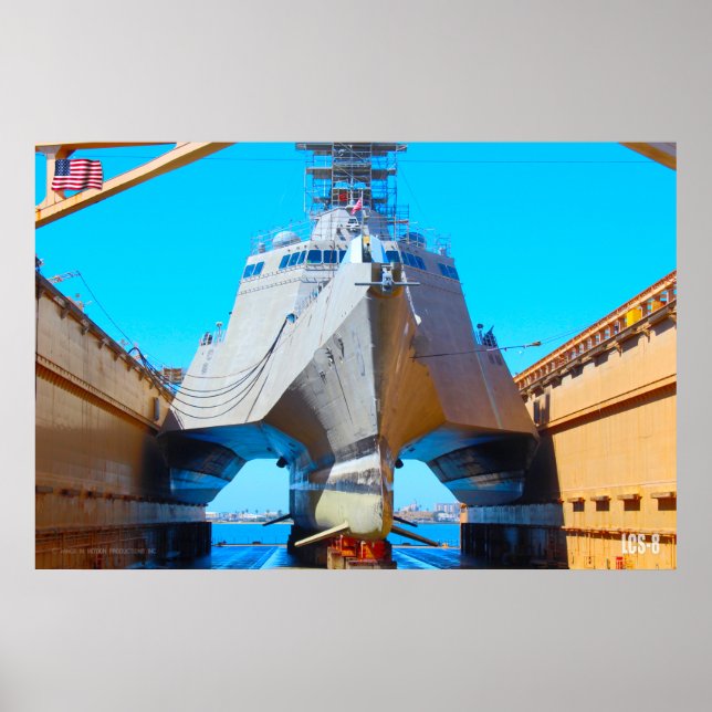 POSTER NAVIRE DE COMBAT LITTORAL - LCS-8 (Devant)