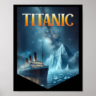 Poster Navire de croisière Titanic Iceberg 1912 Rms Voyag
