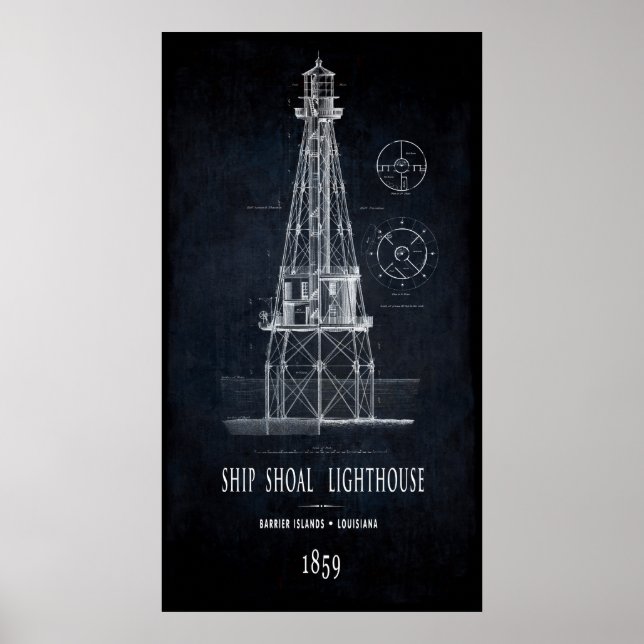 POSTER NAVIRE DE LUMIÈRE SHOAL DE LOUISIANA 1859 (Devant)
