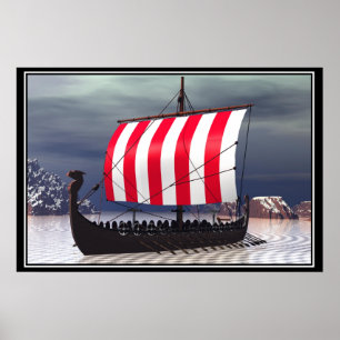 Poster Navire de navigation Viking Drakkar