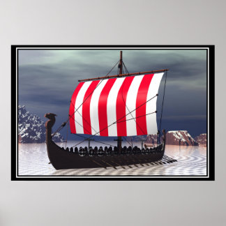 Poster Navire de navigation Viking Drakkar