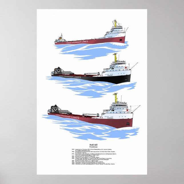 Poster Navire des Grands Lacs Histoire de la Frontenac (Devant)