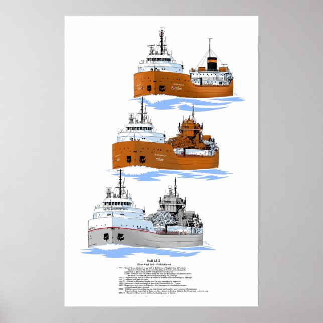 Poster Navire des Grands Lacs Histoire du Michipicoten (Devant)