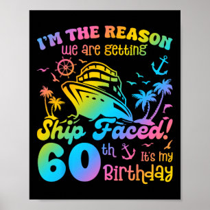 Poster Navire face à c'est mon 60e anniversaire Croisière
