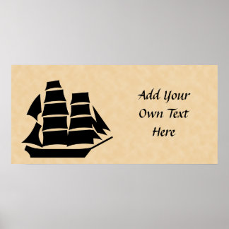 Poster Navire pirate. Voilier.