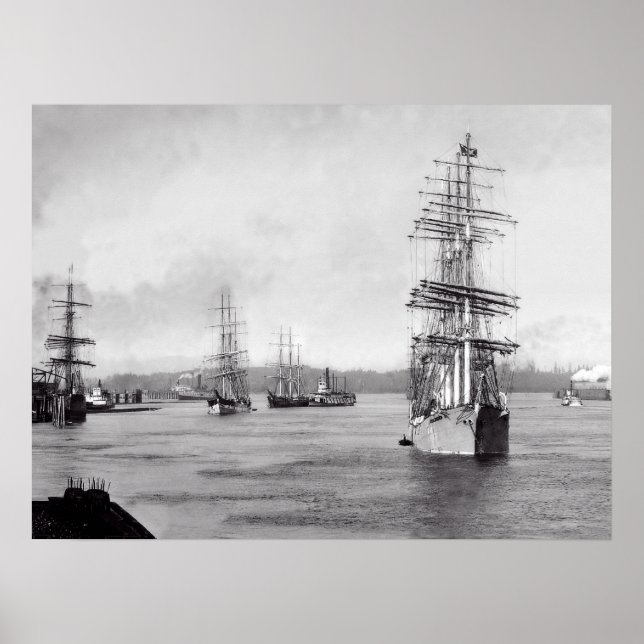 Poster Navires à Portland Oregon (Devant)