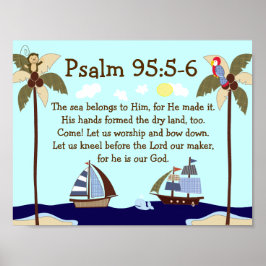 Poster Navires Ahoy Nautical Bible Verse Mur Imprimer