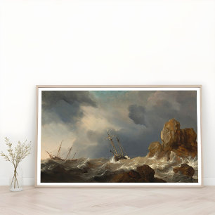 Poster Navires dans un Galé, Marine