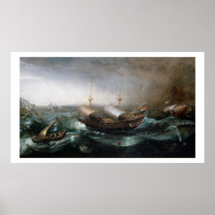 Poster Navires marchands néerlandais et un Smalschip