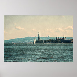 POSTER NAVIRES SUR L'AFFICHE DE NEW YORK BAY
